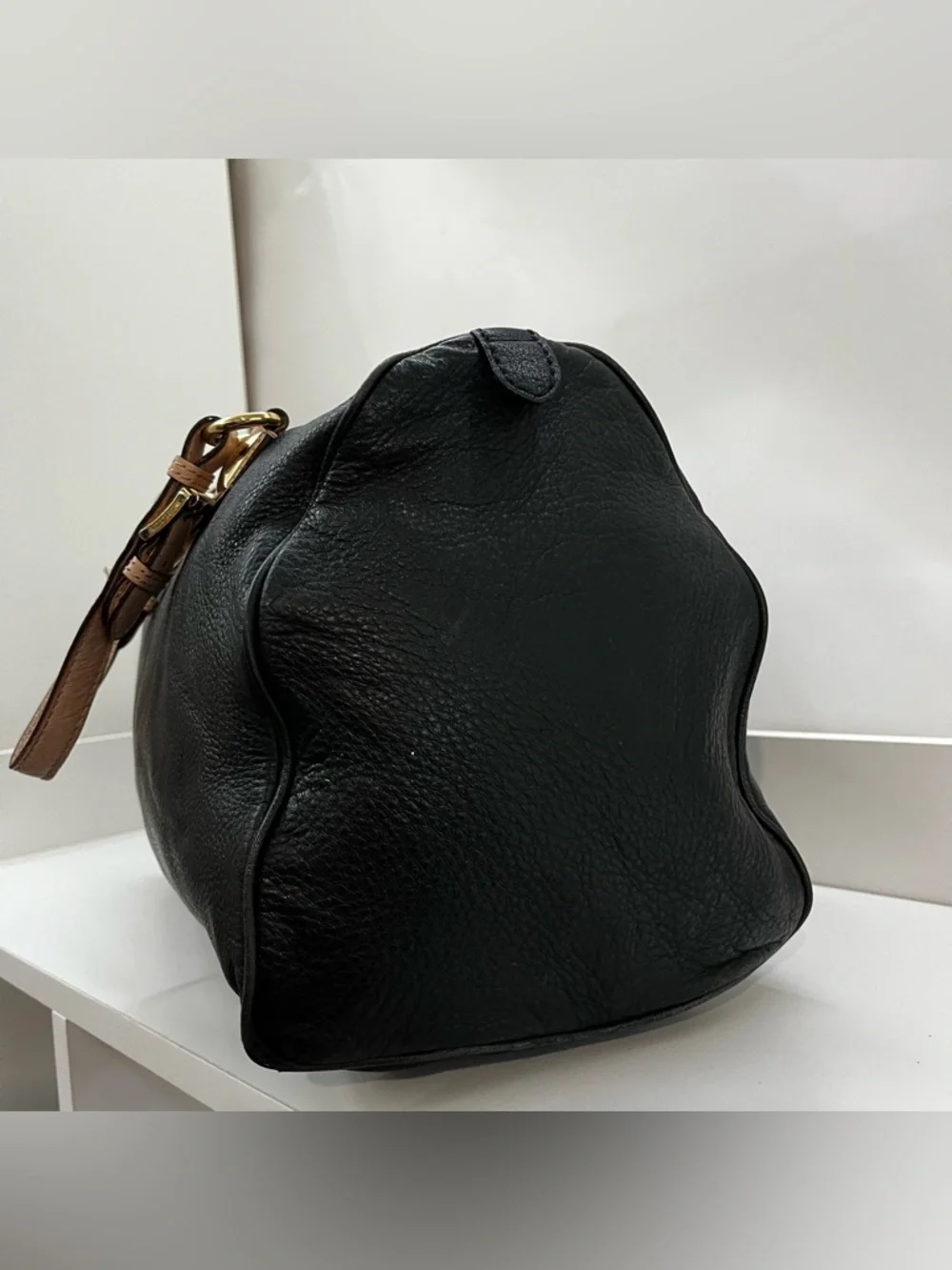 MICHAEL KORS Black Y2K Leather Boston Speedy Jet Set Handbag Tote